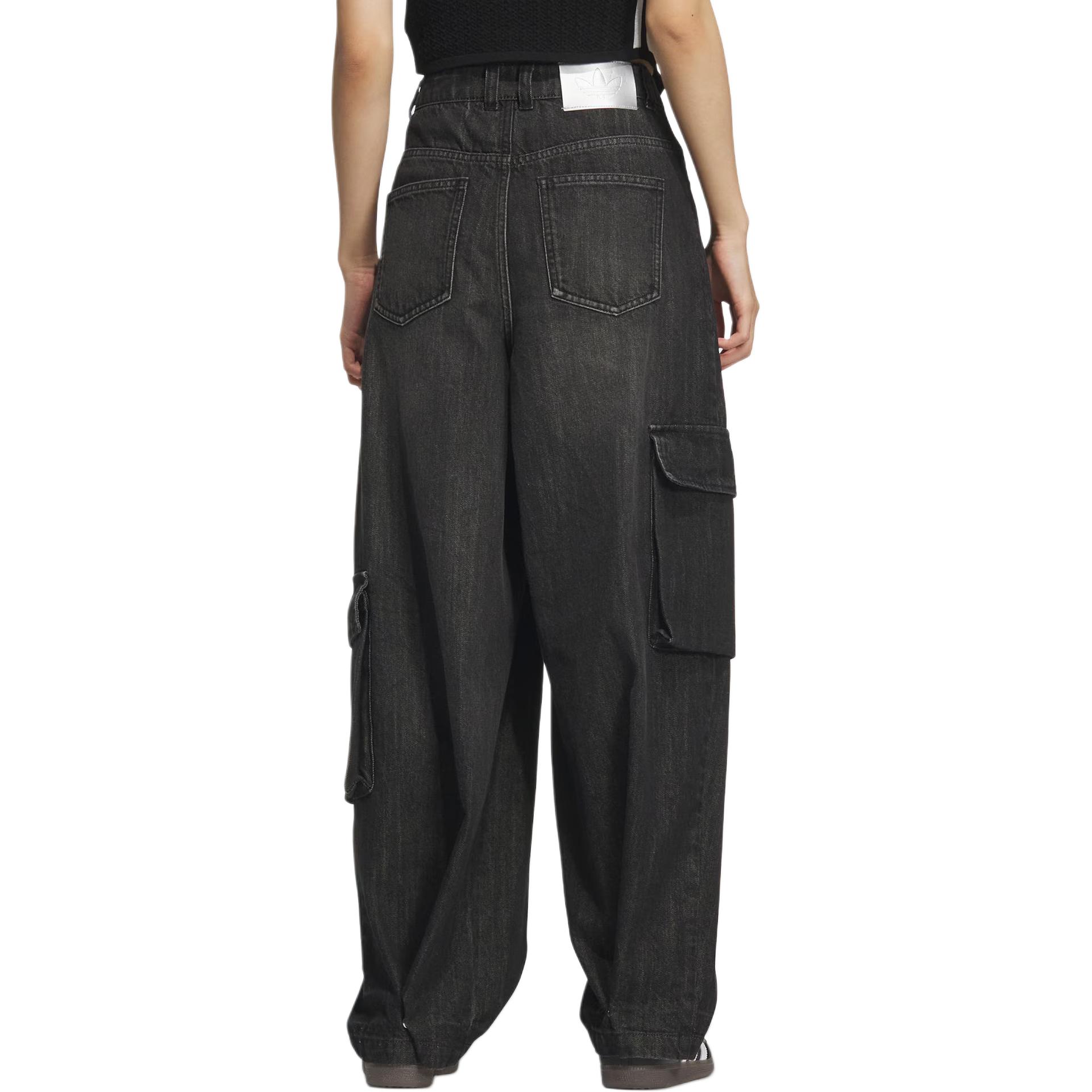 SS25 Soft Denim Cargo Jоггеры джинсы женские Adidas Originals, черный — фото 4