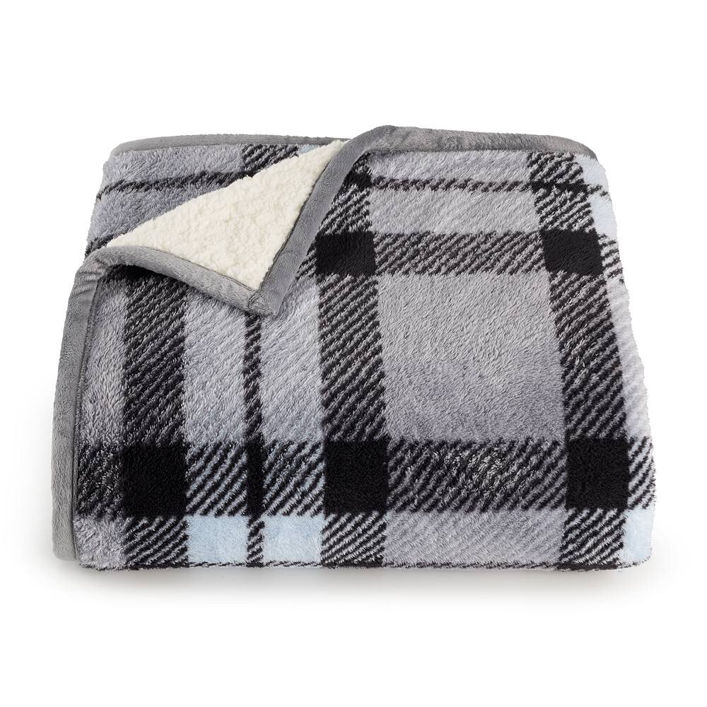 

Уютное одеяло Cuddl Duds из шерпы, цвет Blue Plaid