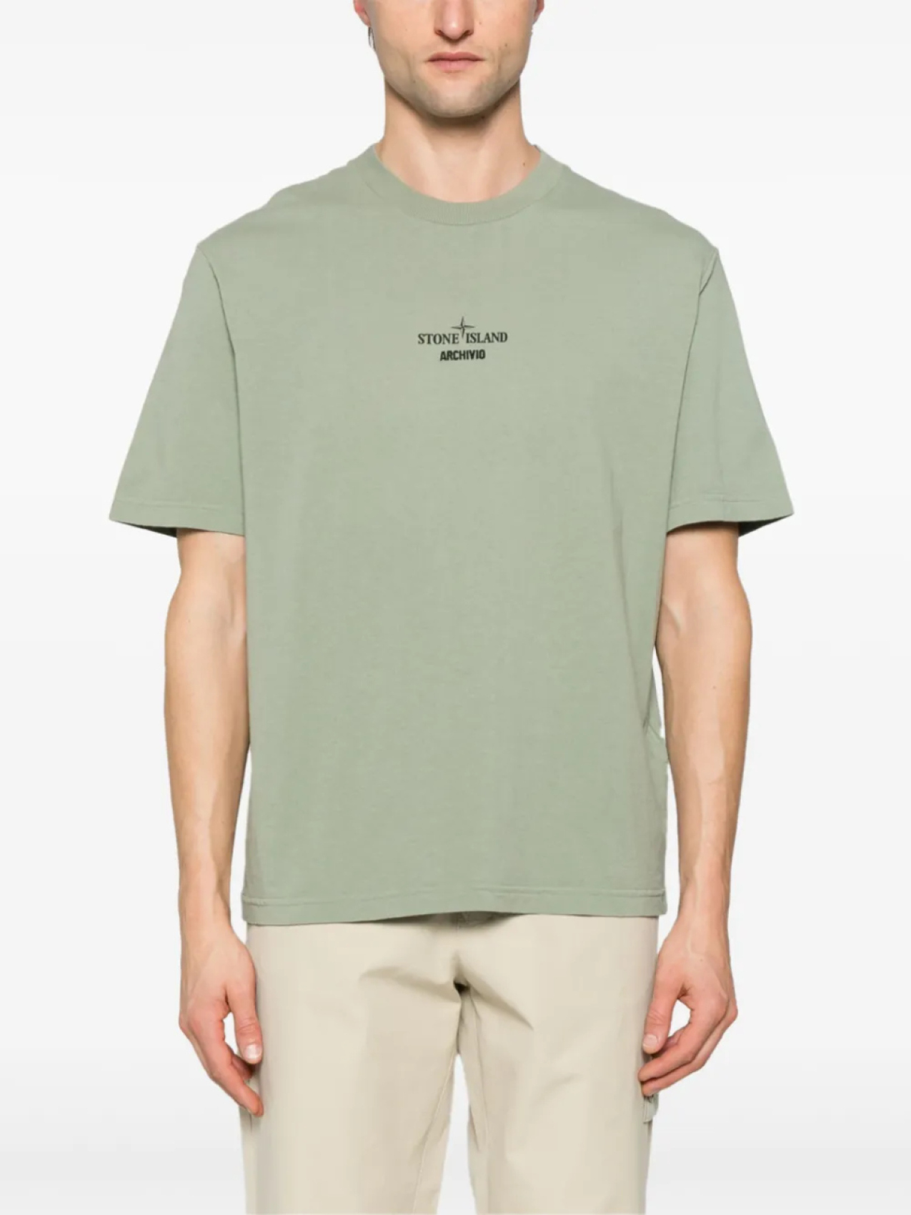 Футболка Stone Island из органического хлопка, зеленый — фото 3
