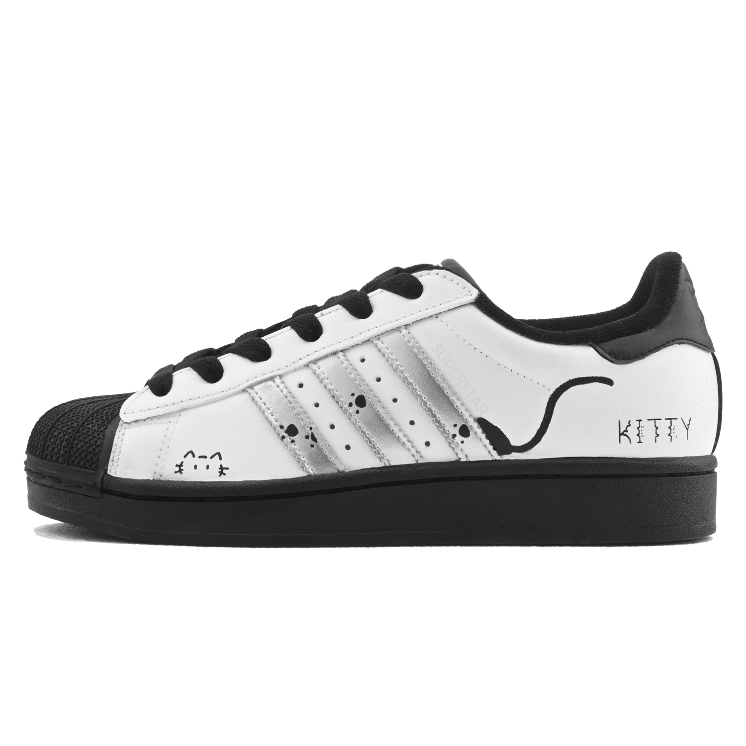 

Adidas Originals Superstar 2 Meowth устойчивые к истиранию низкие детские скейтбординговые кроссовки white black для подростков