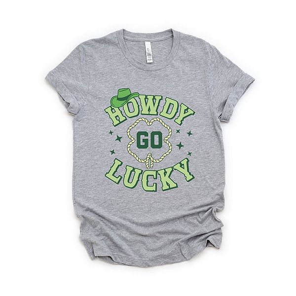 

Футболка с принтом Howdy go lucky stars Simply Sage Market, Heather Grey, Серый, Футболка с принтом Howdy go lucky stars Simply Sage Market, Heather Grey