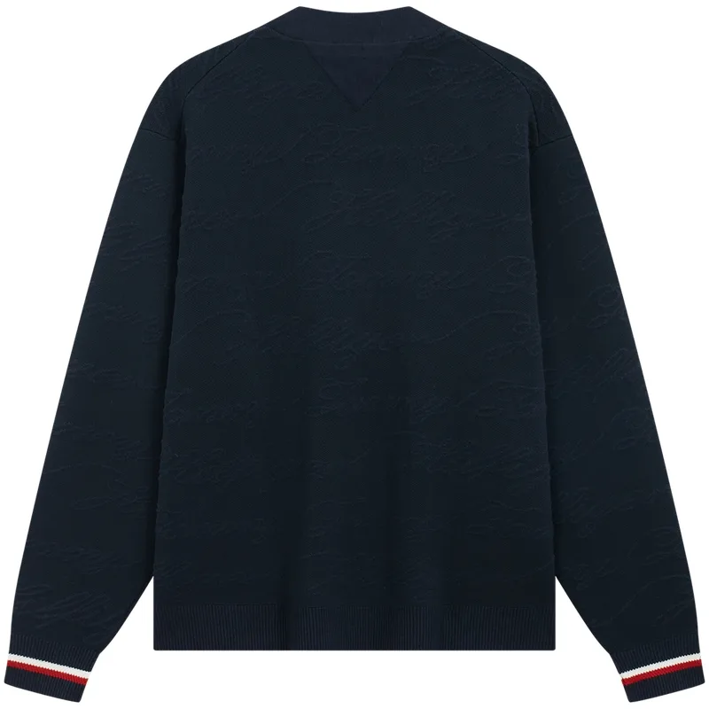Свитер мужской из коллекции "Год лошади" Tommy Hilfiger, темно-синий DW5 — фото 3