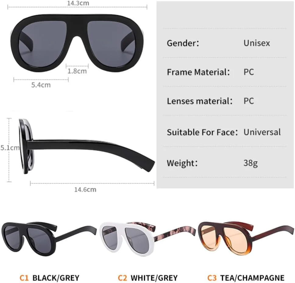 

Солнцезащитные очки MUTYNE большого размера для женщин и мужчин, модные очки для вождения, винтажные, роскошные, в большой оправе, в стиле панк, White Black