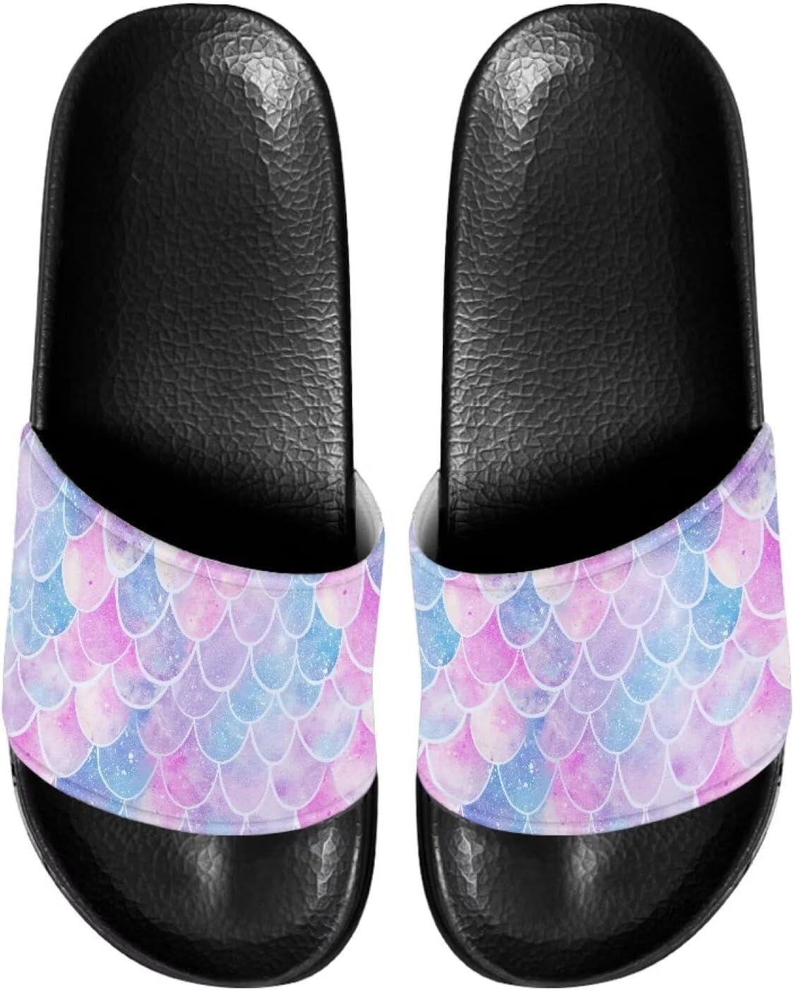 

Противоскользящие сланцы для женщин и мужчин, открытые босоножки для дома, удобные плоские шлепанцы для ванной и пляжа Annejudy, Mermaid Scales
