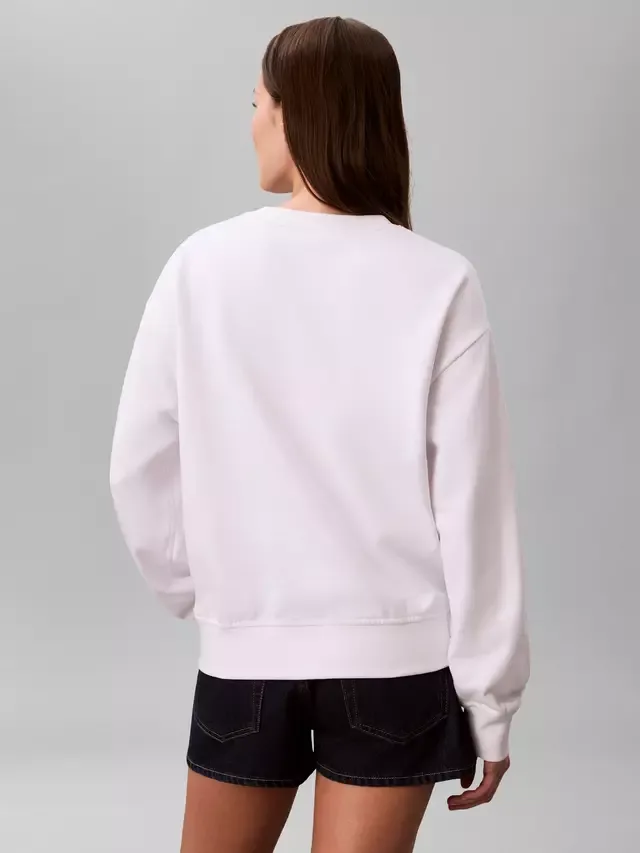 Толстовка с университетским логотипом, ярко-белая Calvin Klein — фото 3
