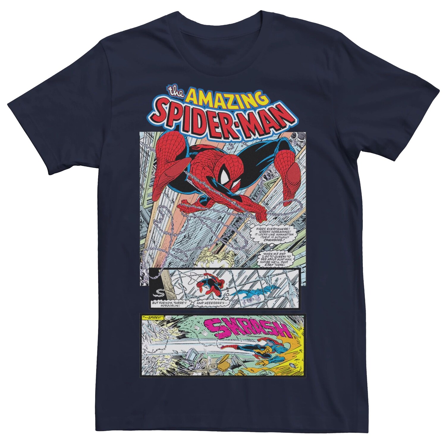 

Мужская футболка с короткими рукавами и рисунком Marvel Universe The Amazing Spider-Man Licensed Character
