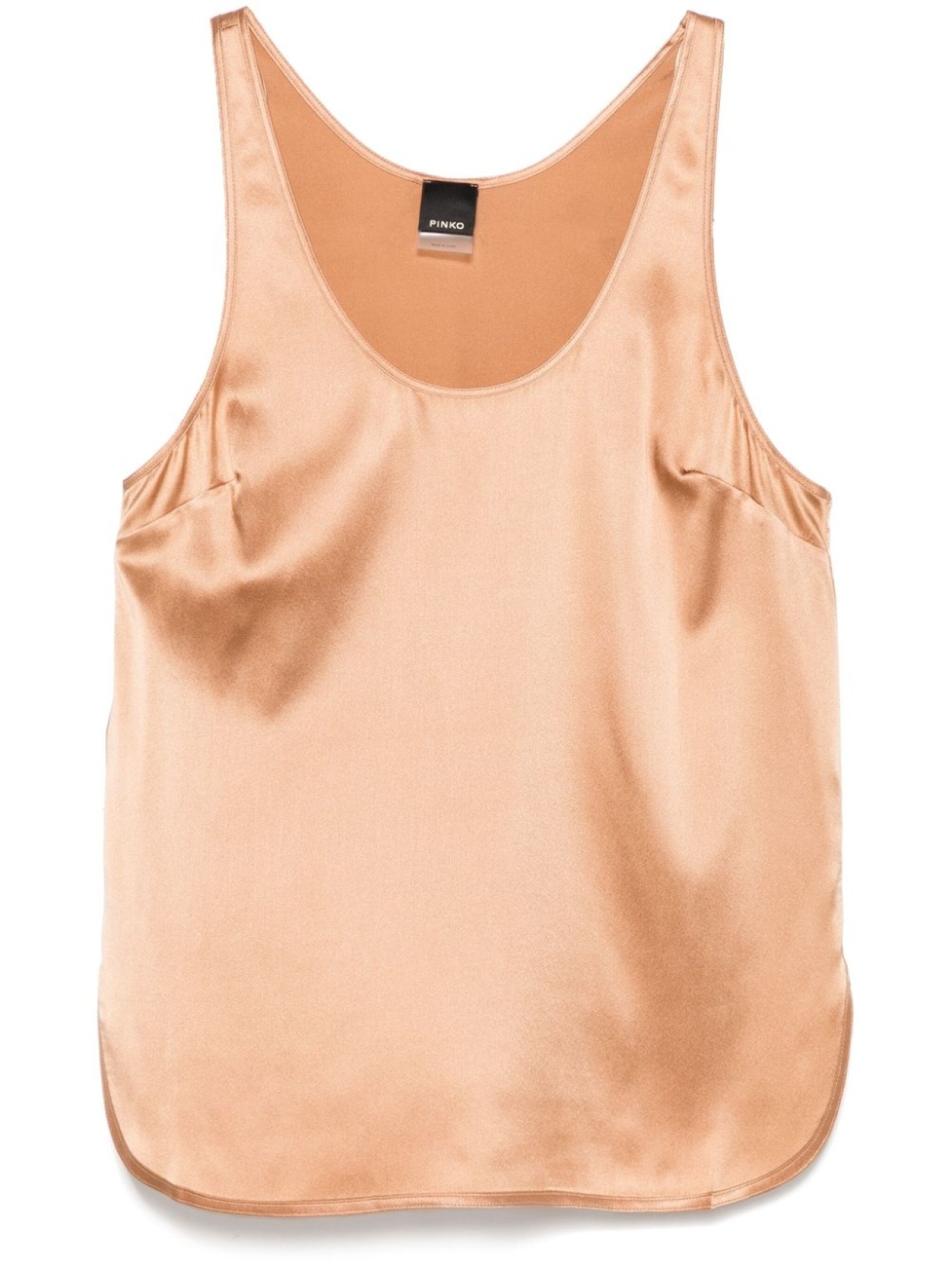 

PINKO атласный топ, коричневый