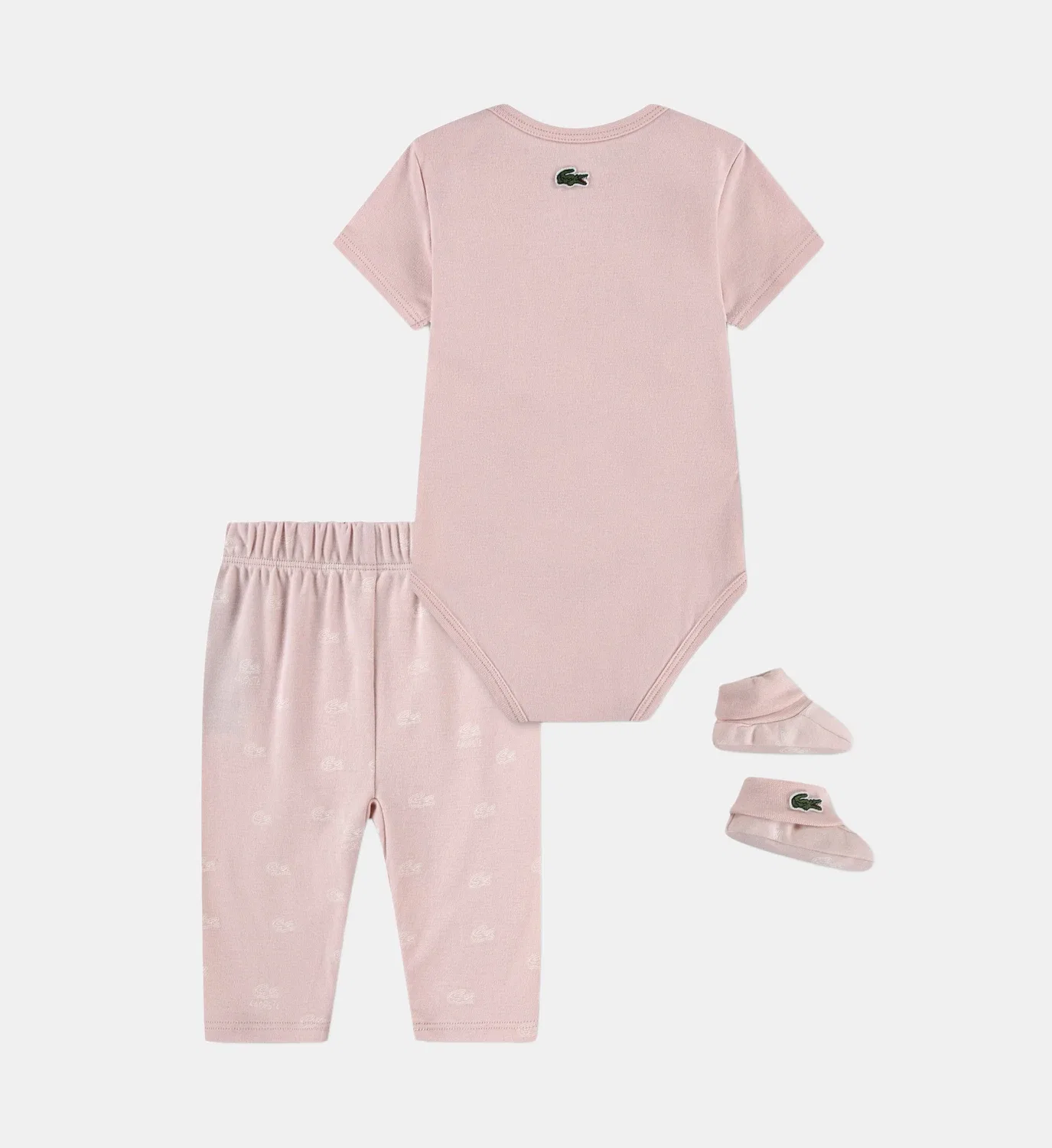 Комплект из 3 предметов: боди, брюки и тапочки Lacoste, бежевый — фото 2