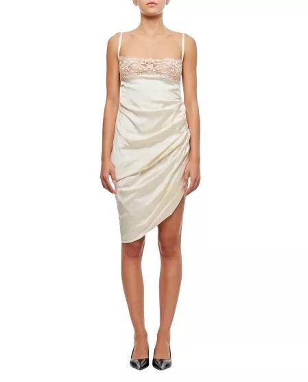 

Платье мини la saudade brodée из эластичной вискозы Jacquemus, белый