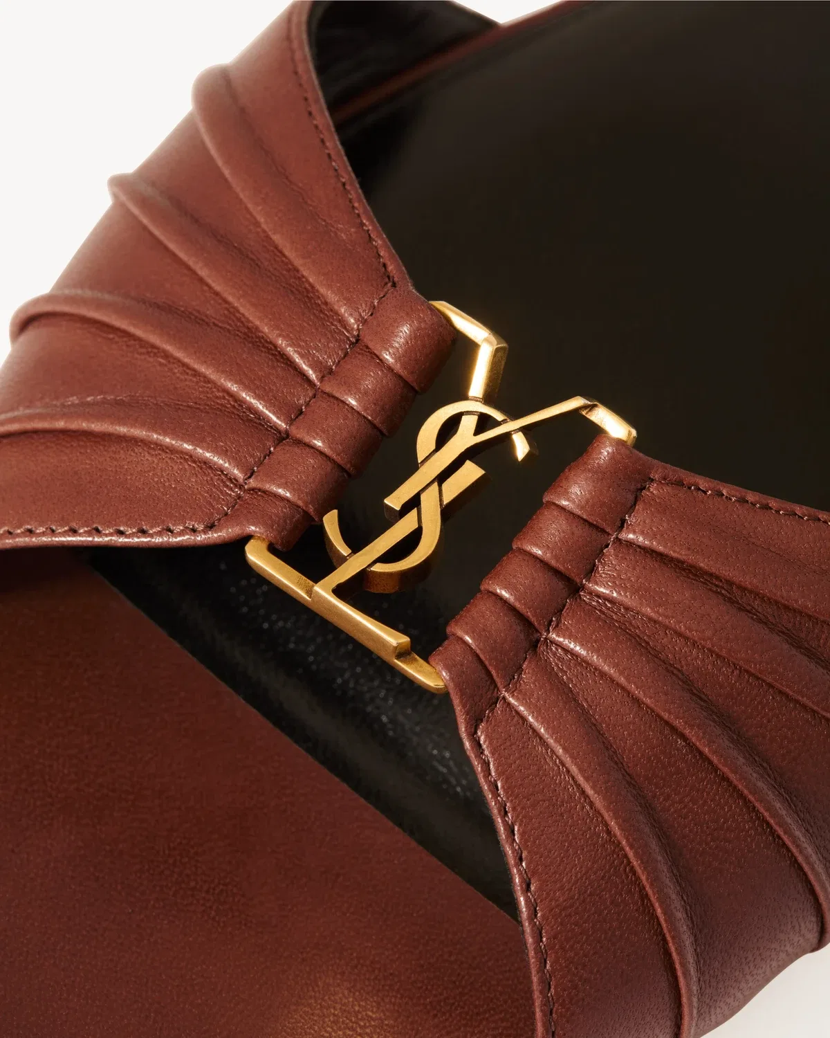 Сандалии BABYLONE из гладкой кожи SAINT LAURENT, коричневый — фото 4