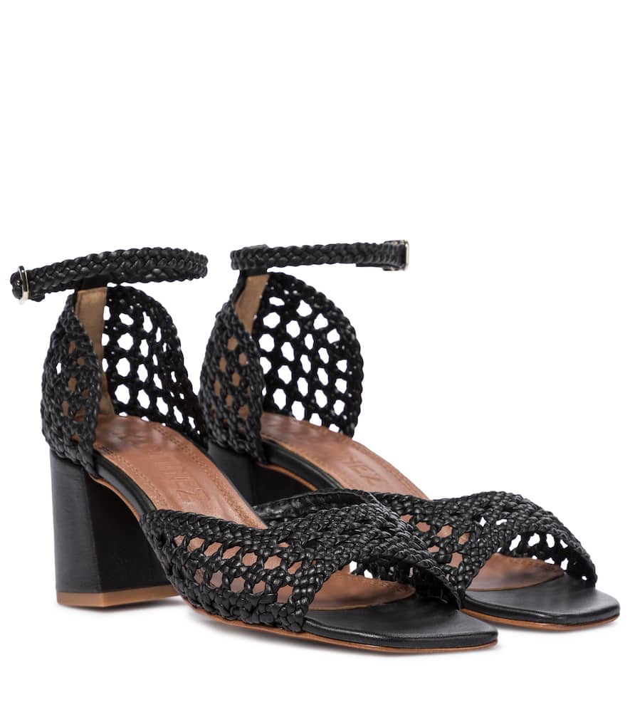 Плетеные кожаные сандалии Procida 65 Souliers Martinez, Black