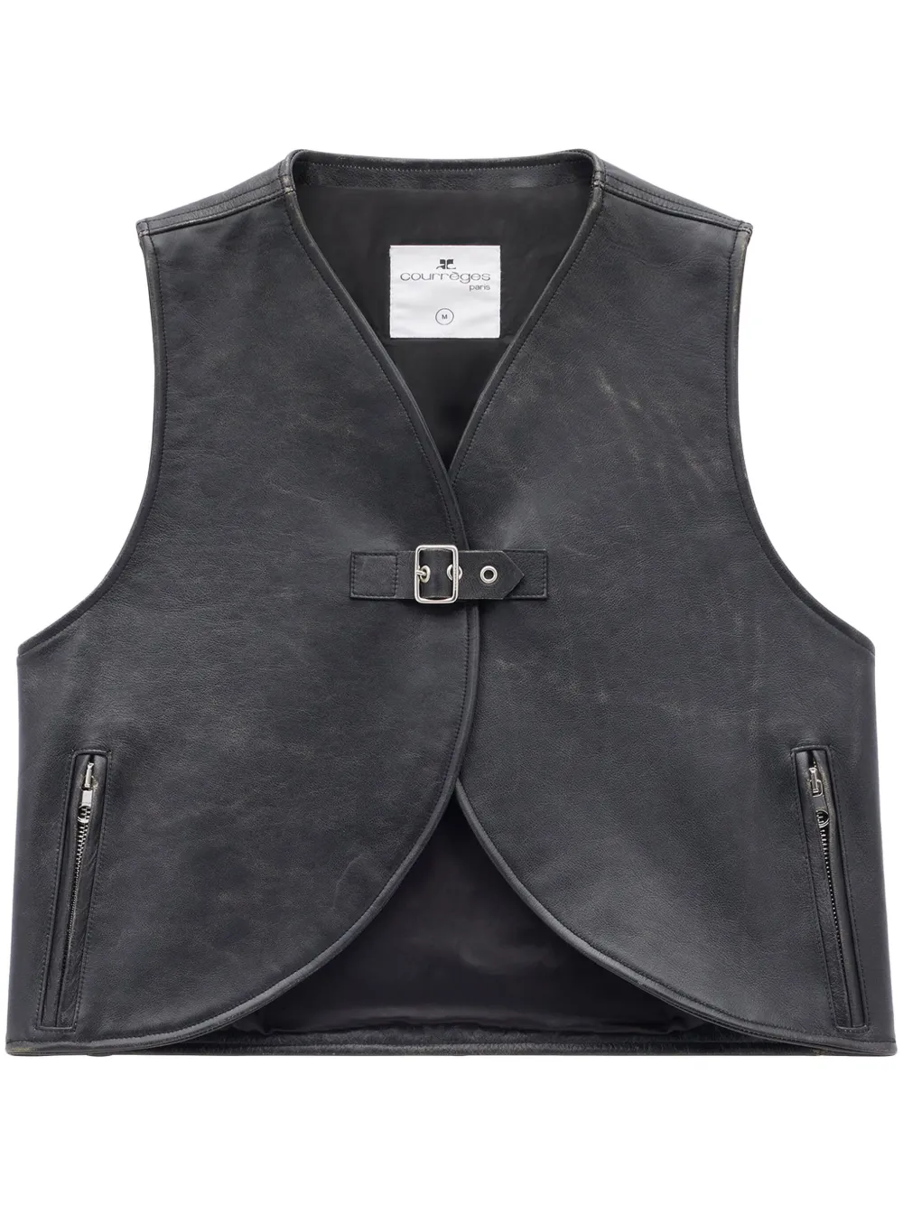 

Кожаный жилет Ellipse Courrèges, черный