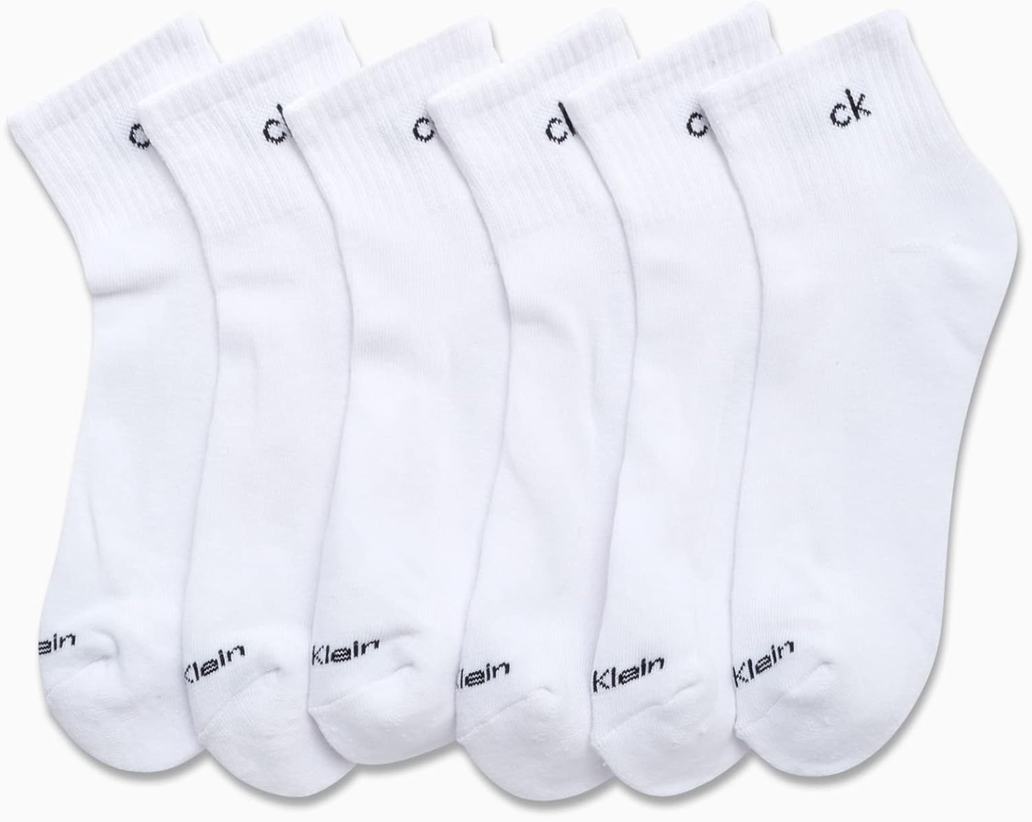 Мужские носки Calvin Klein Quarter - 6 пар мягких мини-носков для мужчин, идеально подходят для бега, занятий спортом и пешего туризма., White — фото 3