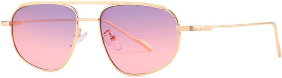 

Овальные солнцезащитные очки для женщин и мужчин в стиле ретро с металлической оправой, женские солнцезащитные очки с защитой от УФ-излучения UV400 VFDHN, Gold Grey Pink