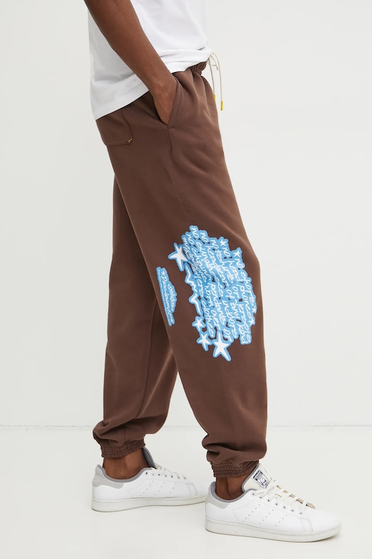 

Хлопковые спортивные брюки Puma, коричневый