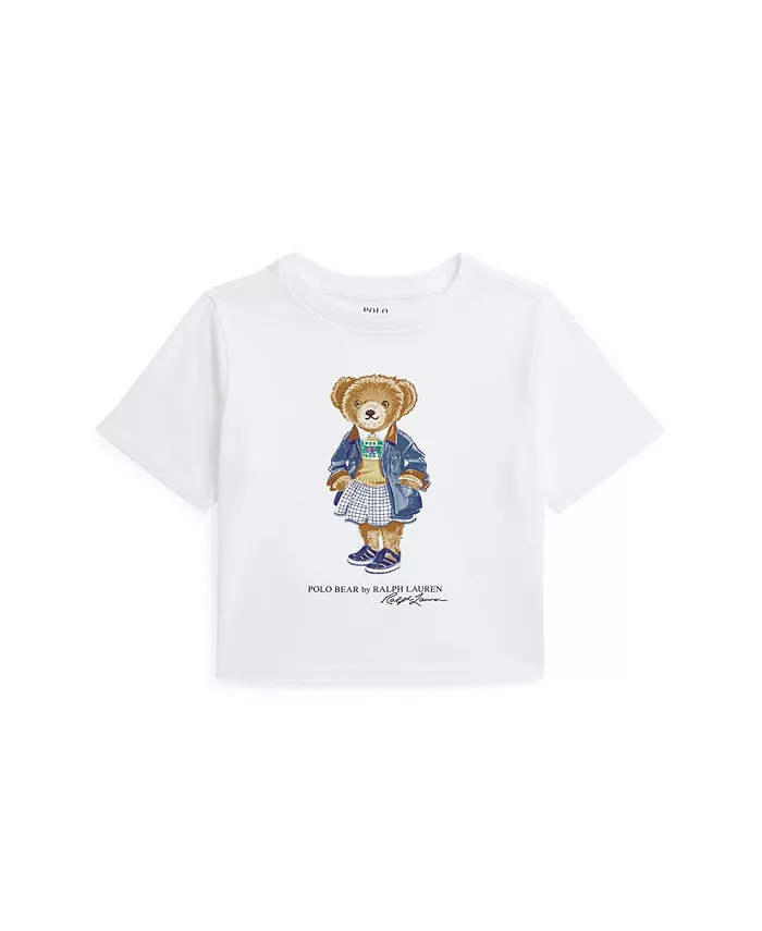 

Футболка-боксер с медвежонком Polo для малышей и девочек Polo Ralph Lauren, белый