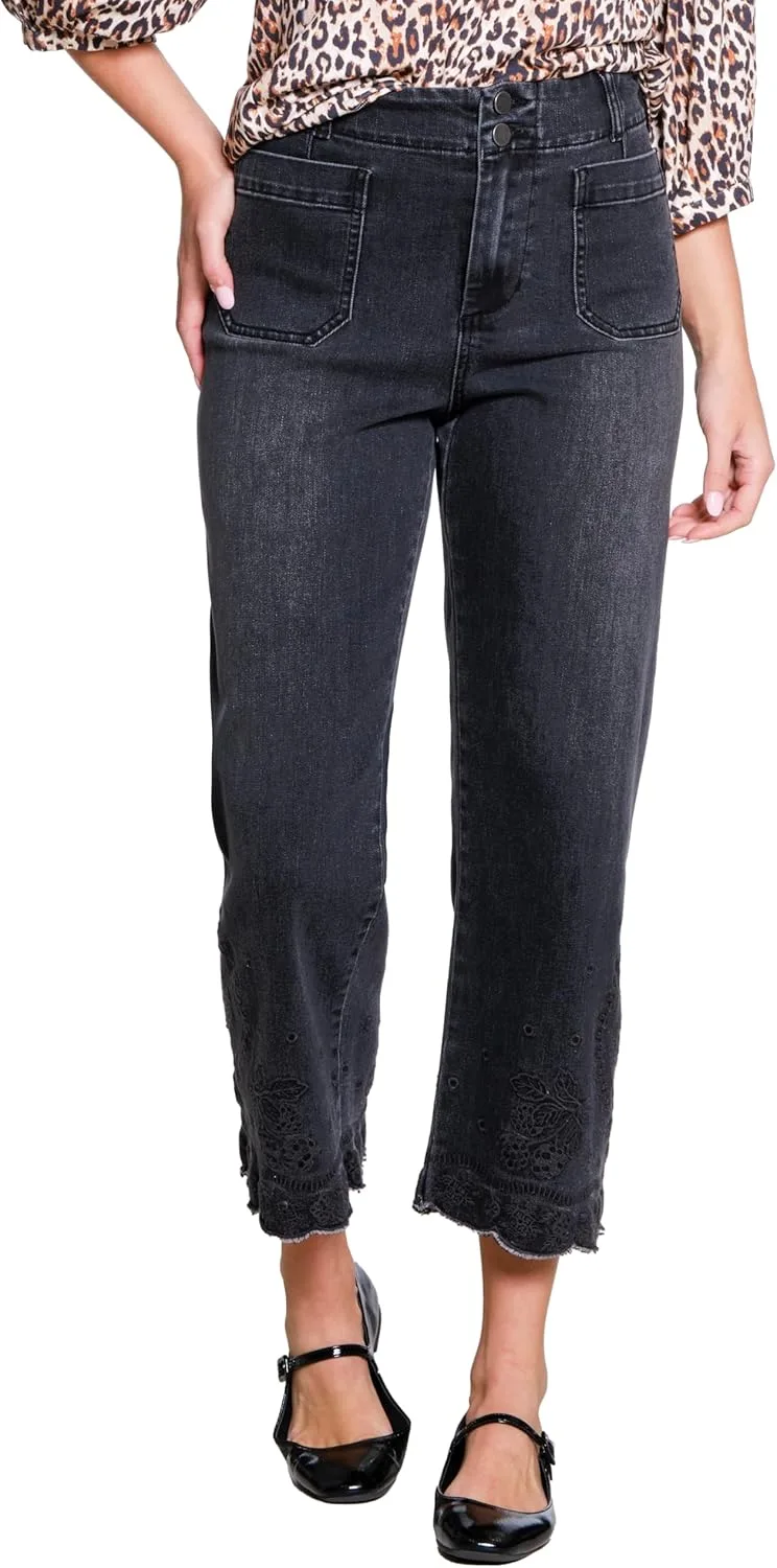 

TRU Luxe женские брюки кроп с вышивкой