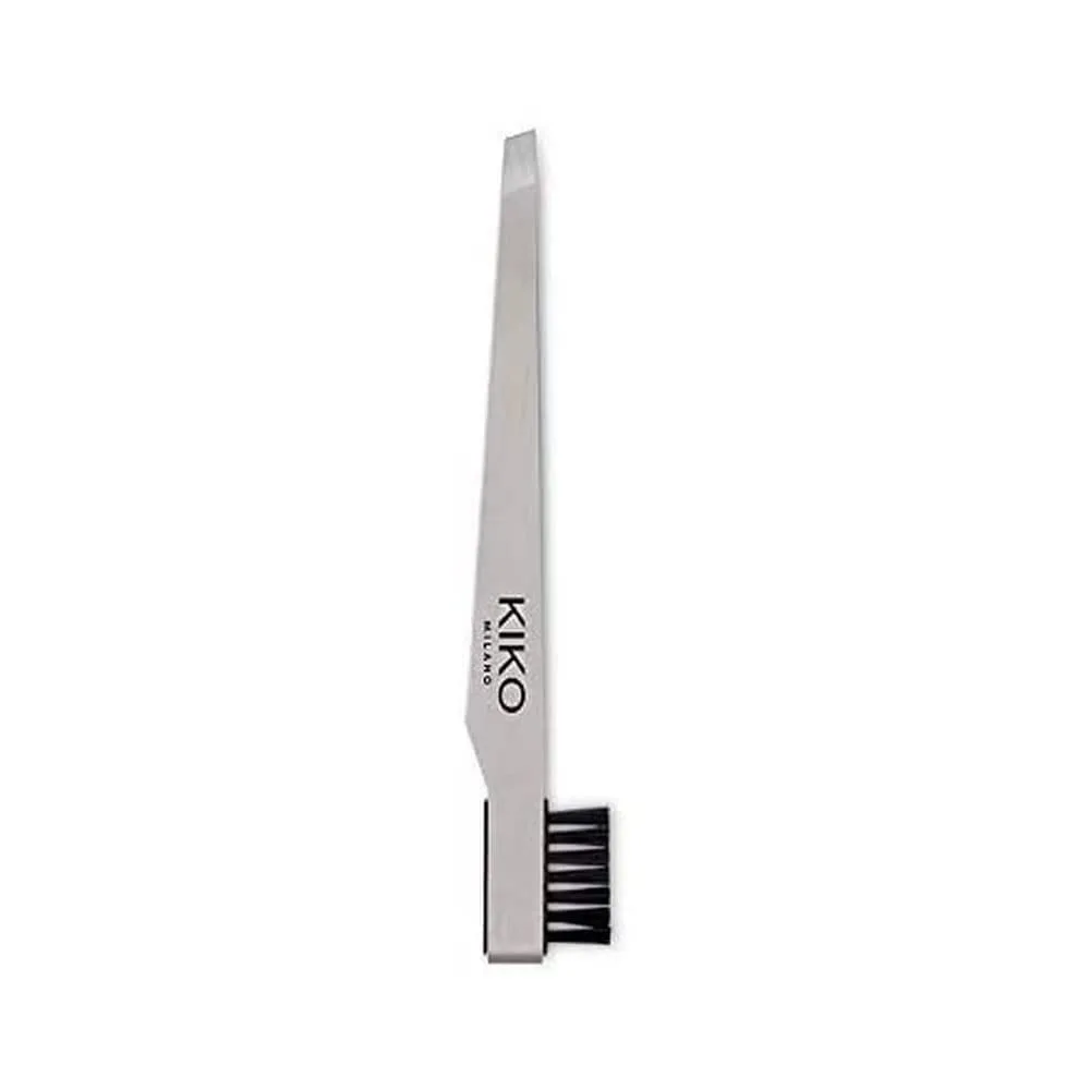 Набор профессиональных пинцетов для бровей KIKO Milano Pro | Пинцет для бровей с щеточкой, Silver
