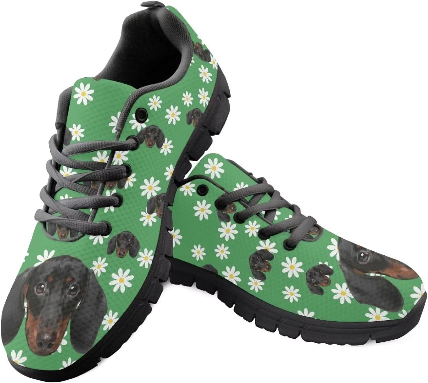 

Женские/мужские теннисные кроссовки Yzaoxia для улицы, походов, тренировок в зале и прогулок, противоскользящие, удобные спортивные shoes, размеры 5-11, Dachshund Daisy