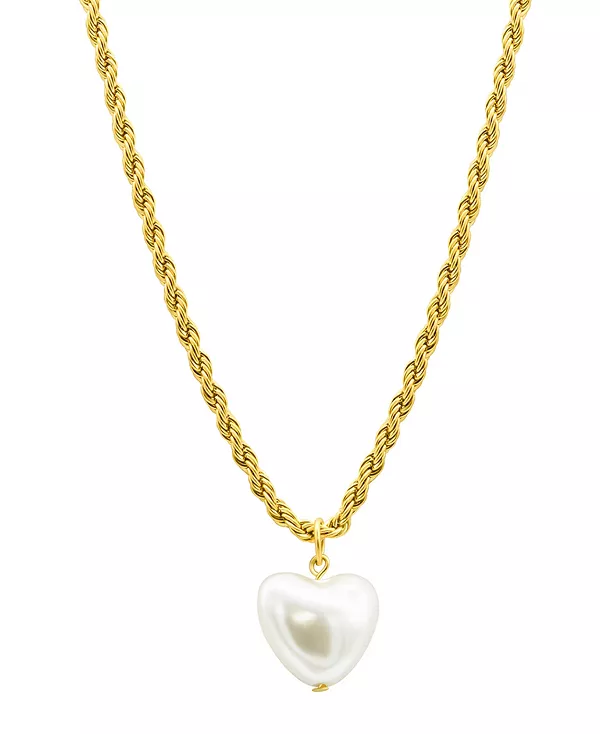 

Ожерелье-Цепочка в форме сердца с покрытием из 14-каратного золота, устойчивое к потускнению Adornia, gold