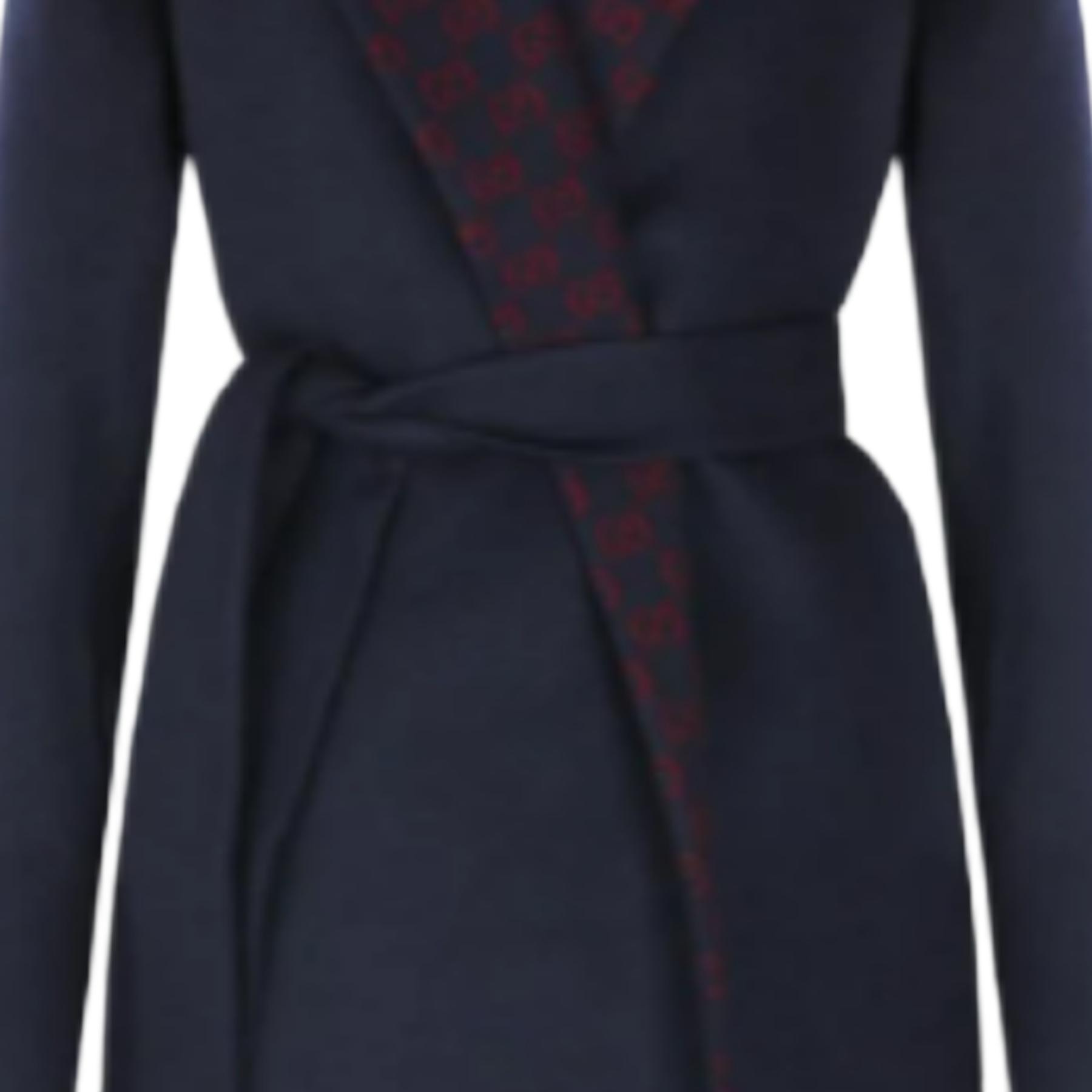 Пальто женское GUCCI, классический крой, морской синий — фото 3