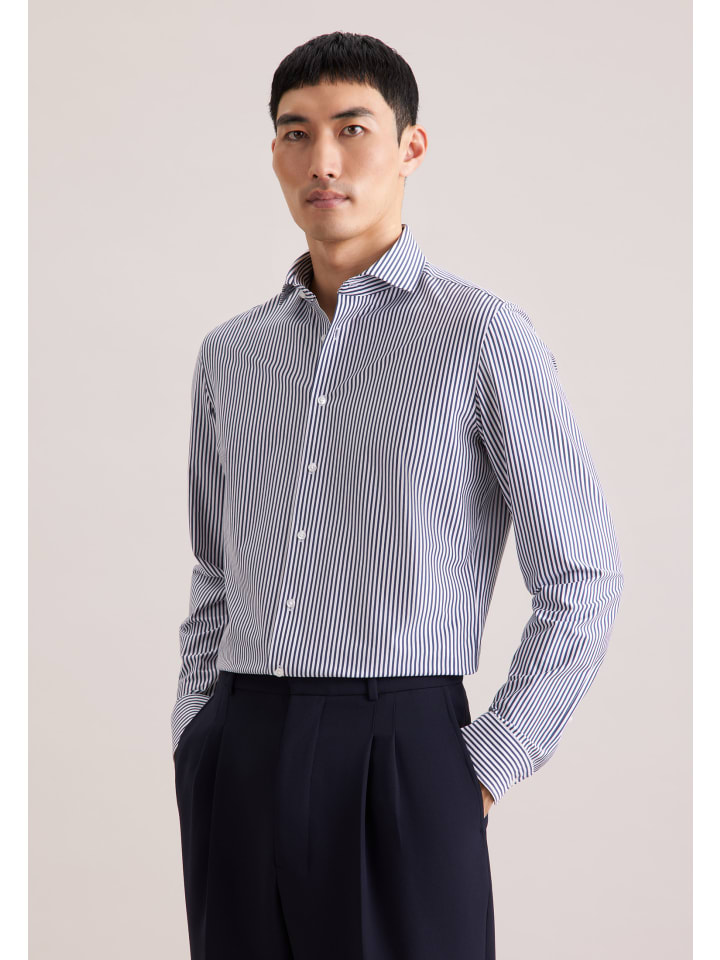 

Seidensticker Формованная трикотажная рубашка серого цвета