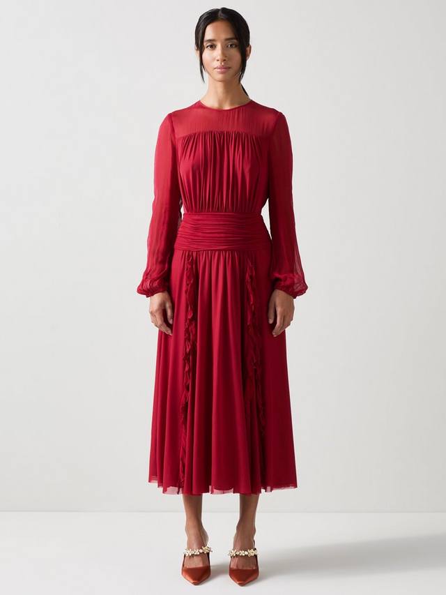 

Платье Uma с длинными рукавами и круглым вырезом миди для миниатюрных L.K.Bennett