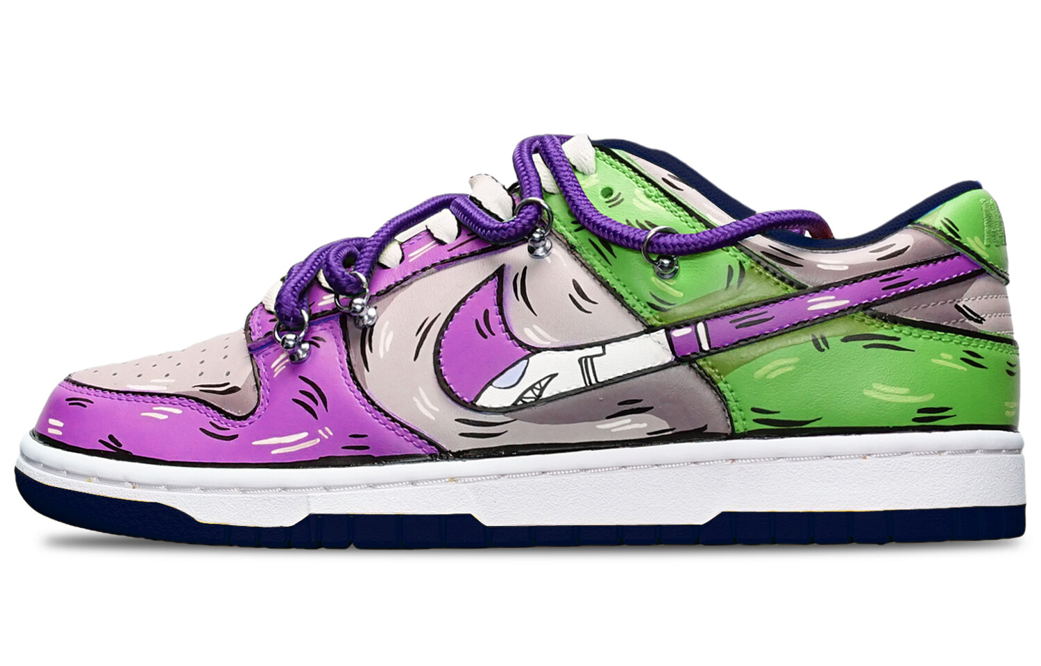 

Кроссовки Nike Dunk Skateboard Shoes Women's Low-Top Purple/Gray/Green