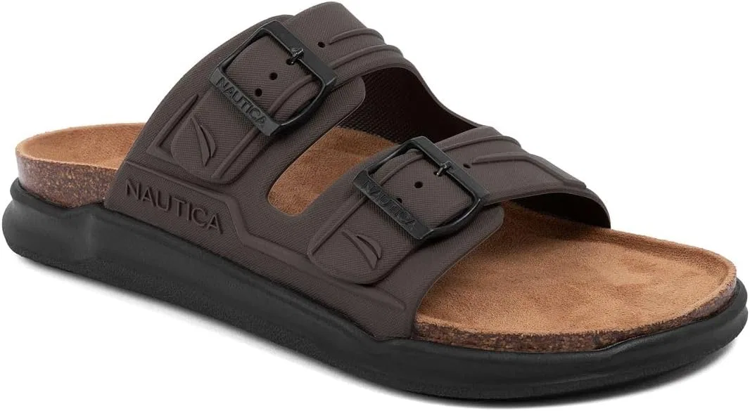 Сандалии с регулируемыми пряжками, пробковой стелькой Nautica, Коричневый