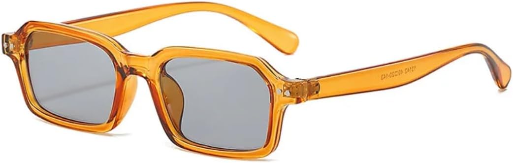 

Солнцезащитные очки в тонкой прямоугольной оправе для мужчин и женщин, винтажные, разноцветные, модные, роскошные, с защитой от УФ-излучения UV400 VRTRFFTR, Brown-gray