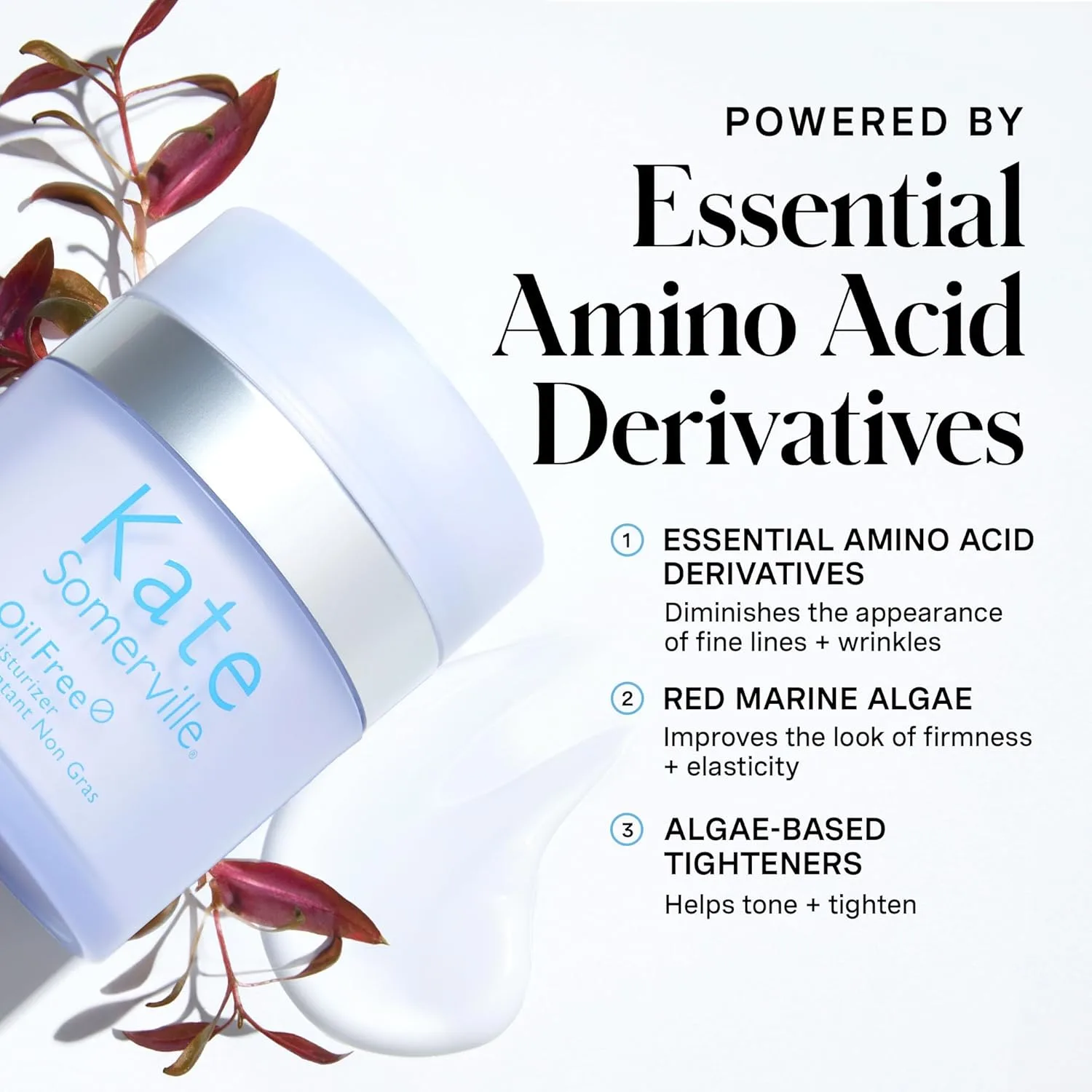Увлажняющий крем Kate Somerville Oil Free Moisturizer - клинически разработанный крем для жирной кожи лица, легкий и увлажняющий, для ежедневного контроля жирности, 48 мл., Red — фото 2