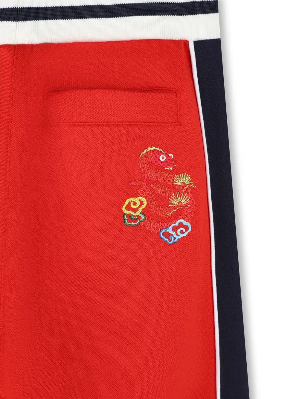 Спортивные брюки с вышитым логотипом Kenzo Kids, красный — фото 4