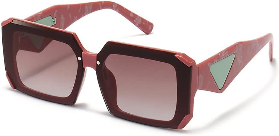 

Солнцезащитные очки треугольной формы для мужчин, очки для вождения, женские солнцезащитные очки в винтажном стиле без оправы с леопардовым принтом, защита от УФ-излучения UV400 LANGSER, Pink Tea