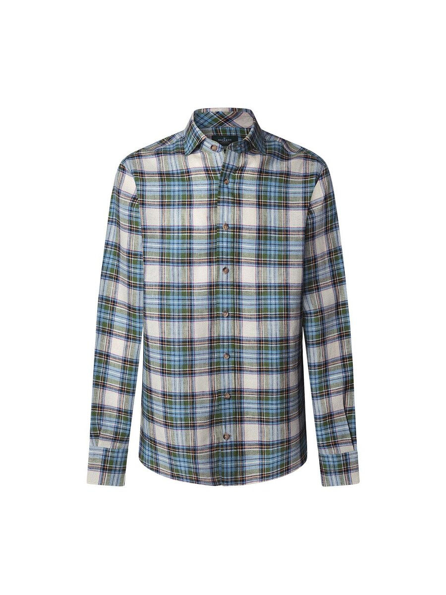

Рубашка на пуговицах классического кроя Hackett London Heritage Madras, Green/Light green
