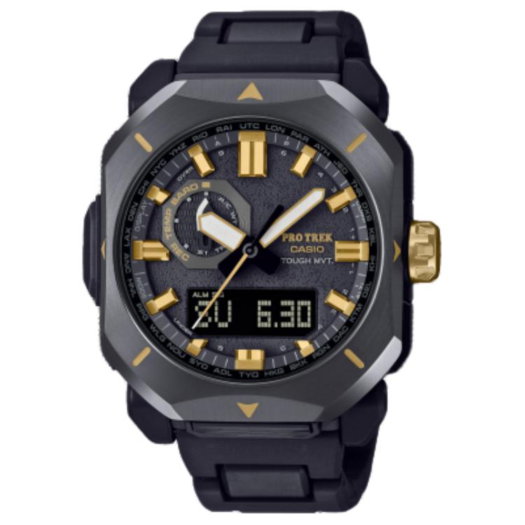 

CASIO Часы PRW 6900 Collection Solar Quartz Movement Resin Stainless Steel Strap Watch Men's Watch Black Dial, Black Dial