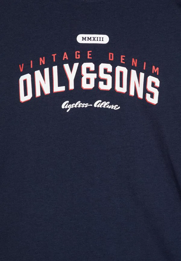 Винтажная футболка osjlenny life с принтом Only & Sons Junior, Navy Blazer — фото 3