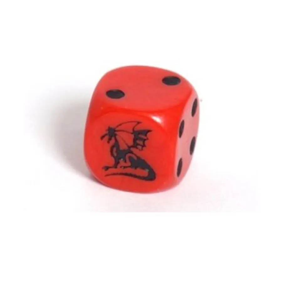 

d6 Кубик Дракона Красный с черным (5), Dice - Animal