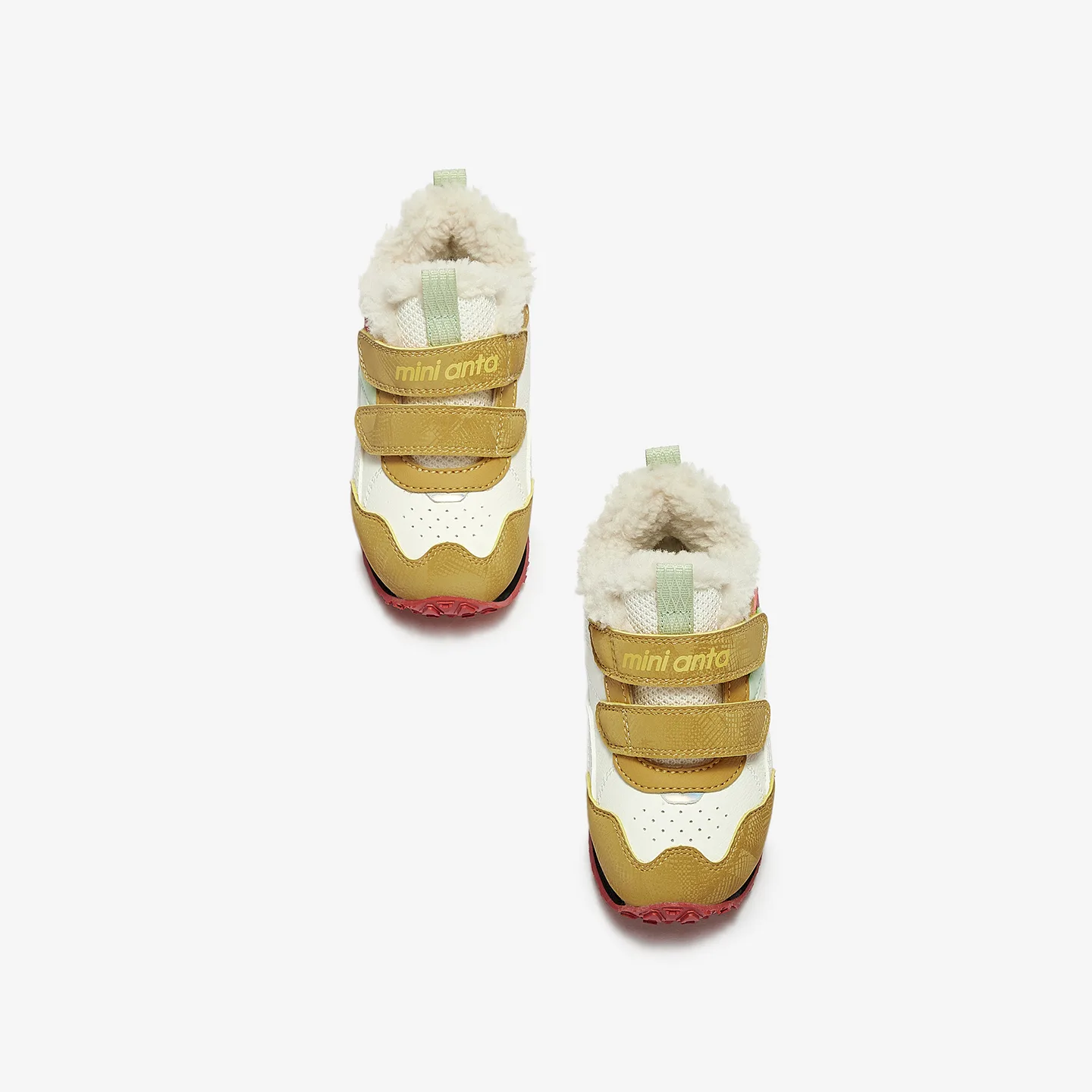 Низкие детские кроссовки для малышей ANTA, Ivory White/Camel Yellow-1 — фото 4
