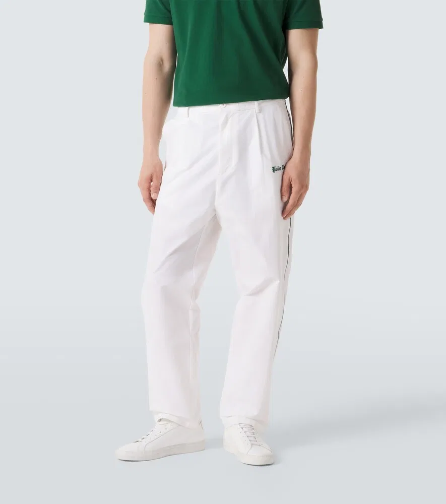 Прямые брюки из хлопковой смеси с логотипом Polo Ralph Lauren, белый — фото 3
