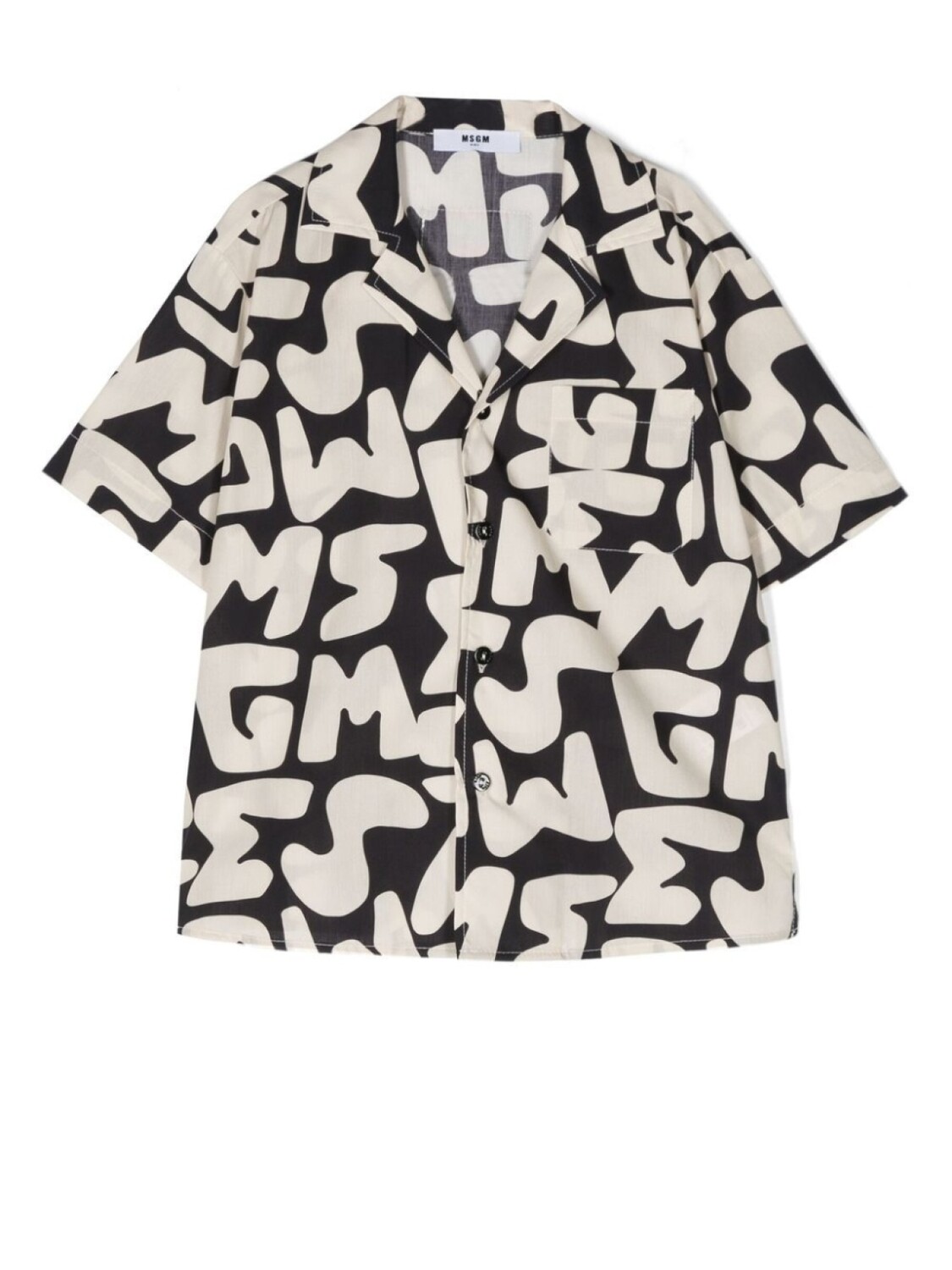 

MSGM Kids рубашка с логотипом, нейтральный цвет