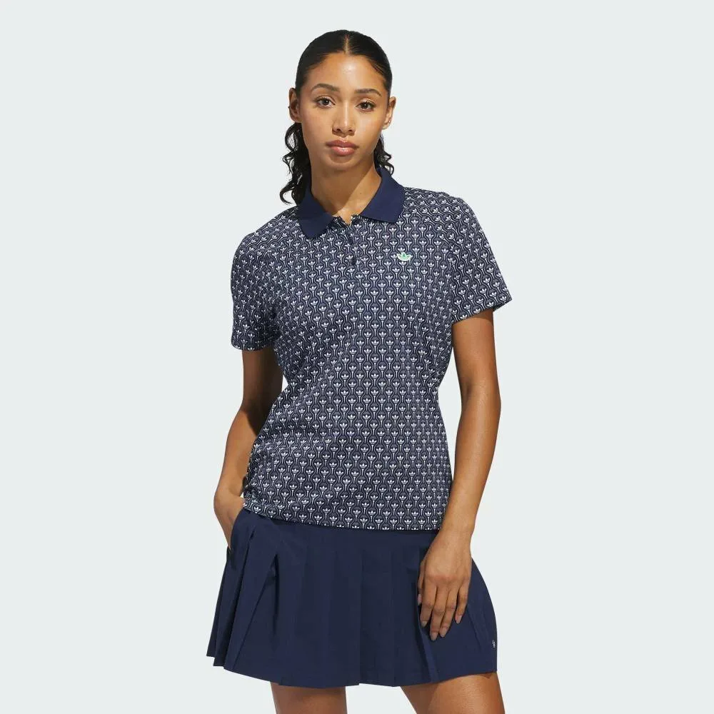 Футболка-поло Originals с логотипом Trefoil по всей поверхности Adidas, blue