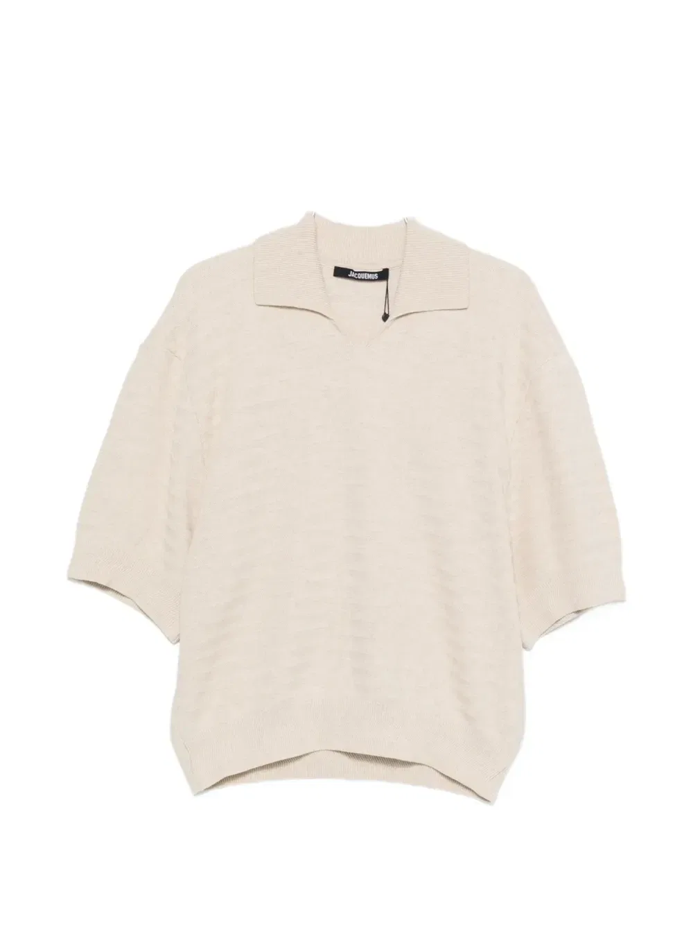 Футболка с V-образным вырезом JACQUEMUS, бежевый