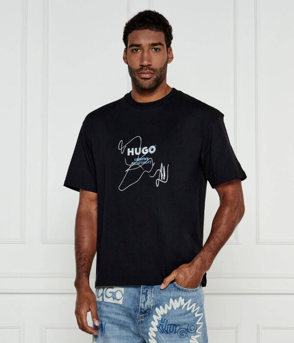 

Футболка набион Loose fit Hugo Blue, черный