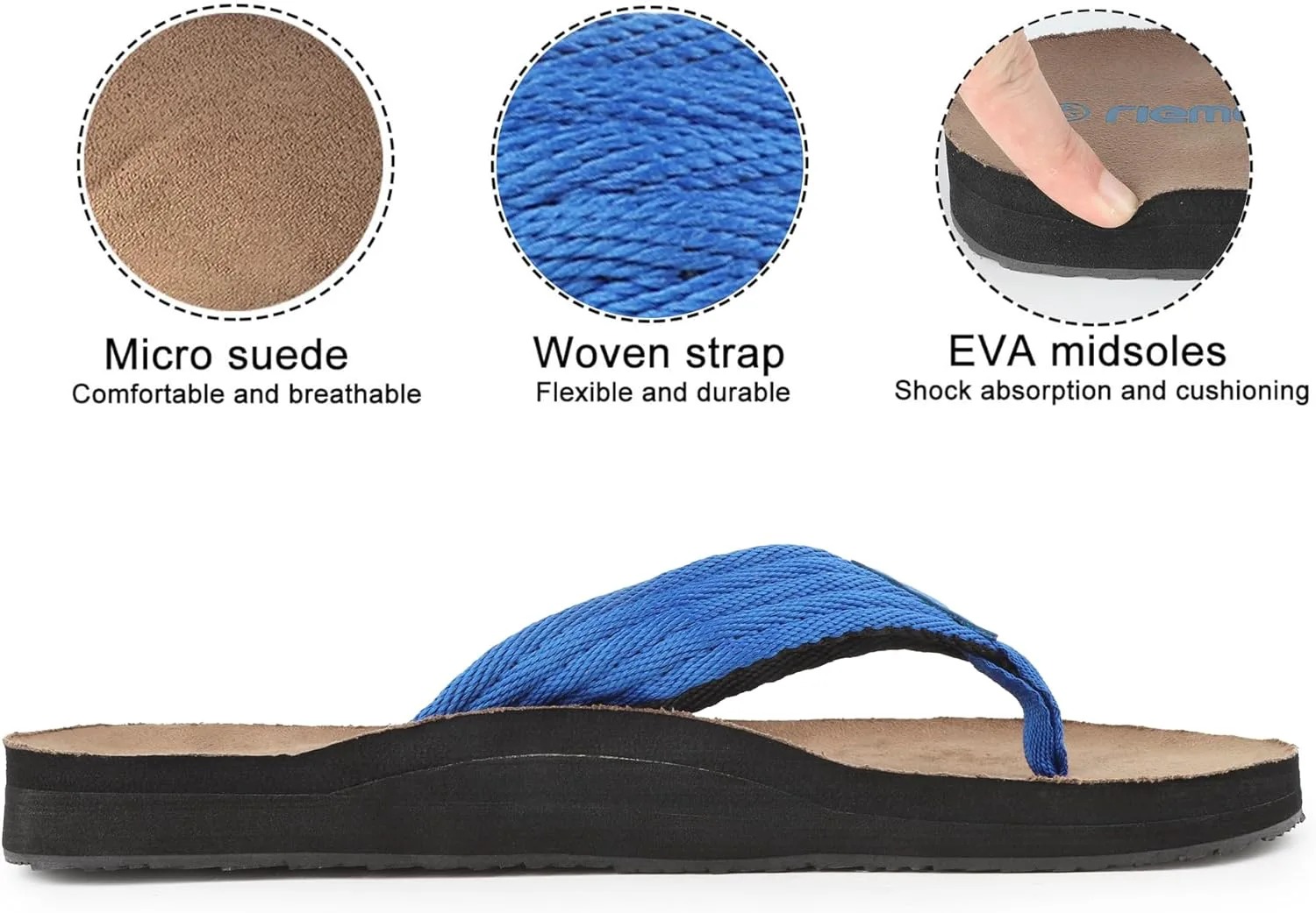 Шлепанцы riemot mens Chanclas Para Hombre, синий — фото 4