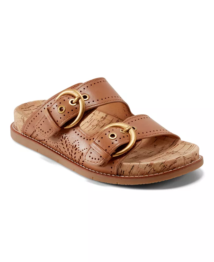 Женские сандалии Francii Double Band Flat Slip-On Earth, коричневый/бежевый