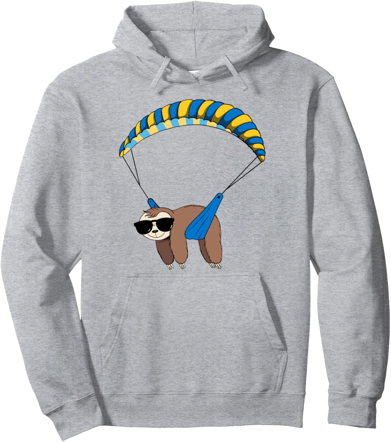 

Худи с изображением ленивца, парашютиста, спортсмена-экстремала, занимающегося экстремальными видами спорта Paragliding Venom Idea Paragliding Skydiving Sports, серый