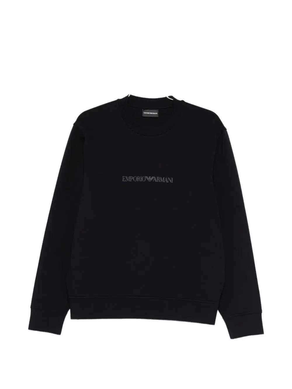 Хлопковая толстовка с логотипом Emporio Armani, черный