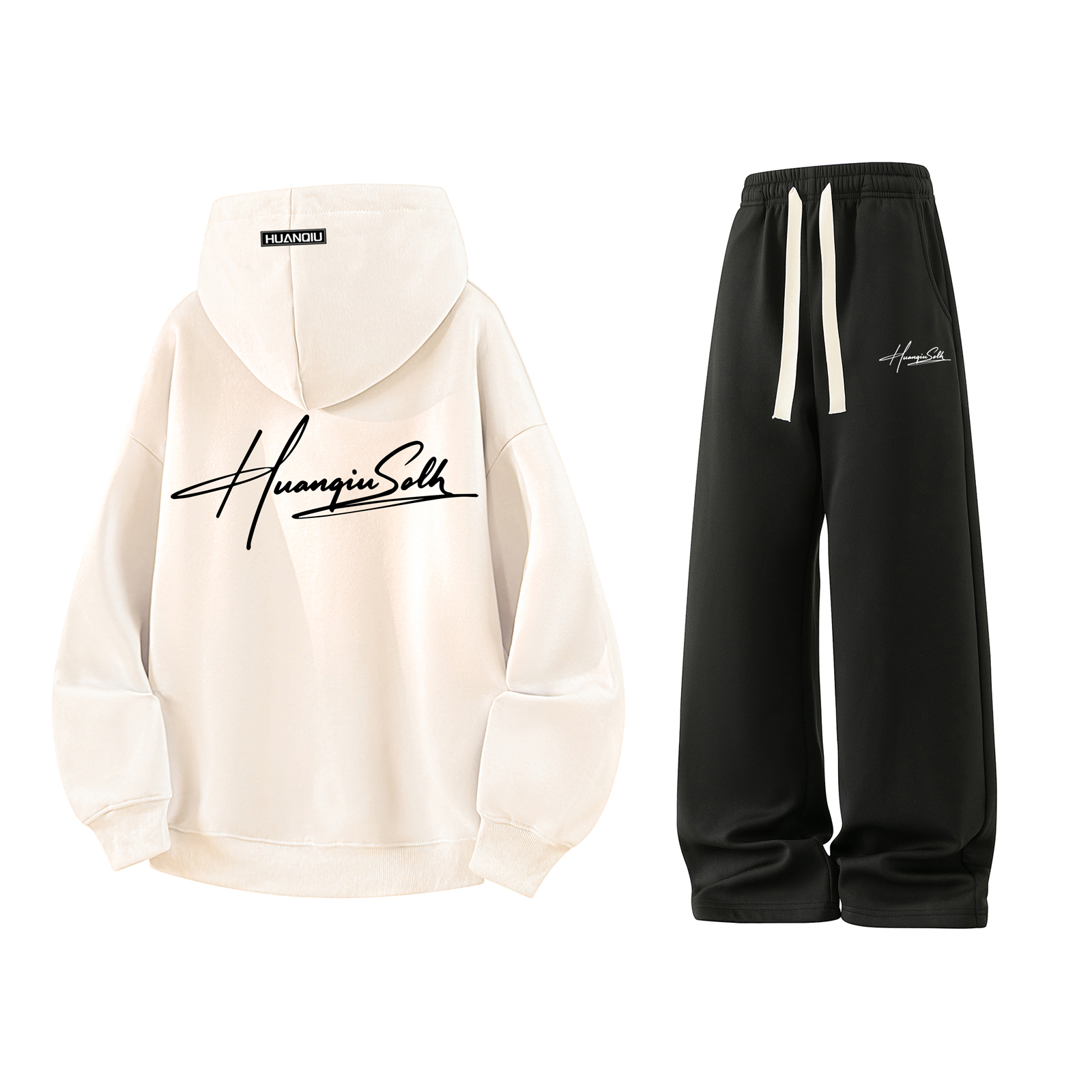 

Свитшот-сет Unisex Hooded Moderate HUANQIU, clothing sets[оранжевый sweatshirt+черный pants]