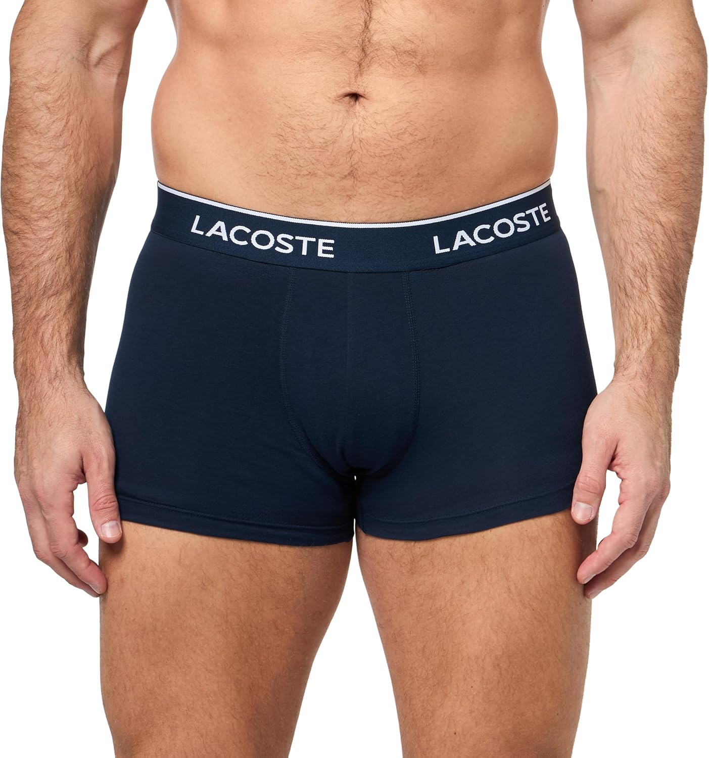 Lacoste мужские хлопковые эластичные трусы Essentials, 5 штук (Amazon Exclusives), Navy Blue/Overview/Liamon — фото 2