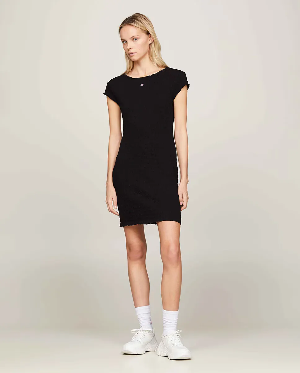 

Платье-боди мини-кроя с короткими рукавами Tommy Jeans, черный